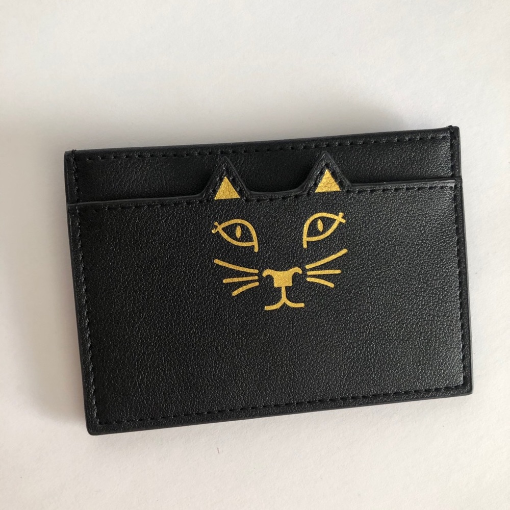 Black Cat Faux Leather Card Holder
